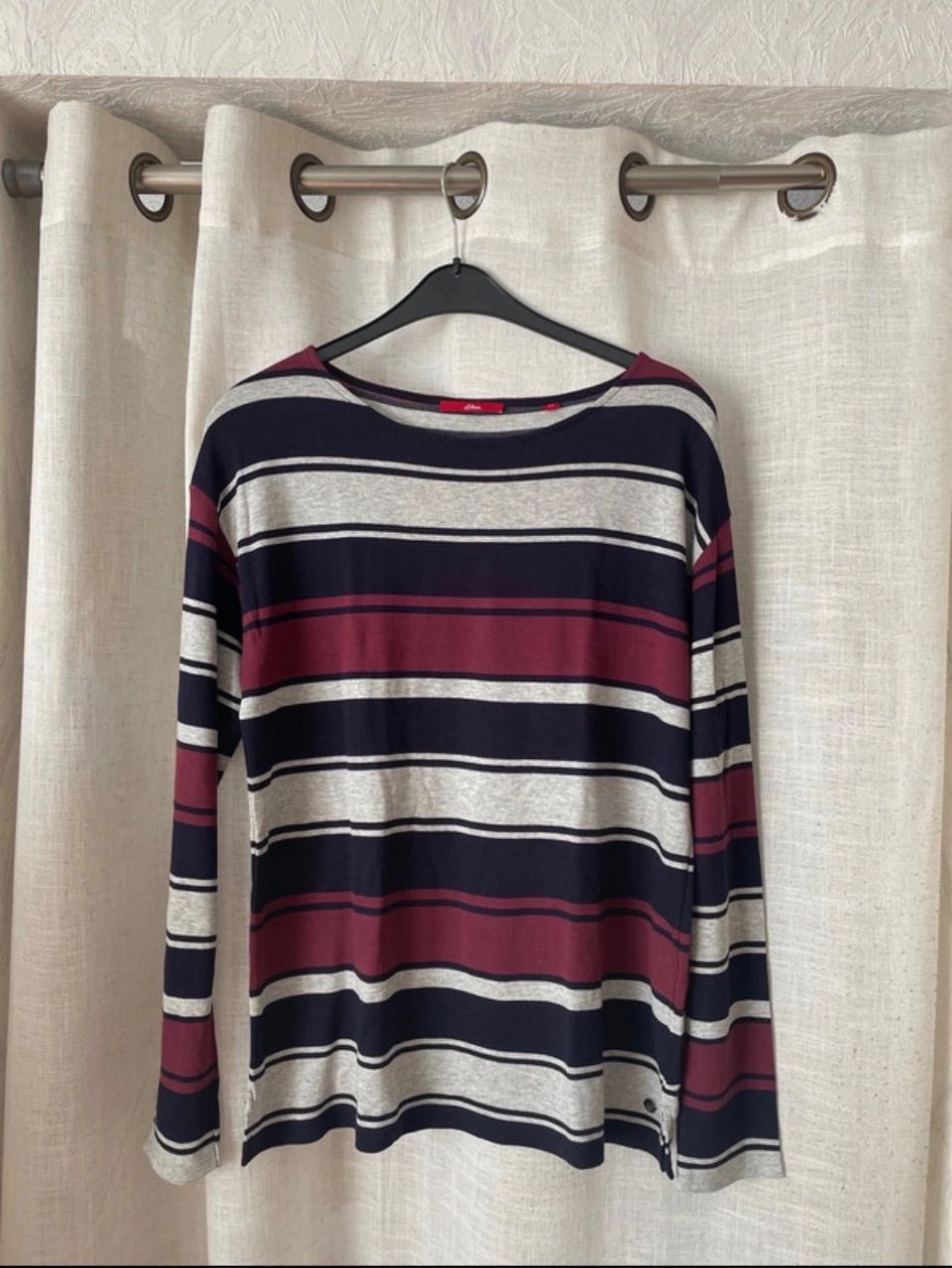 S.oliver  s.oliver streifen shirt gr. 44 langarm in blau rot grau Size XXL