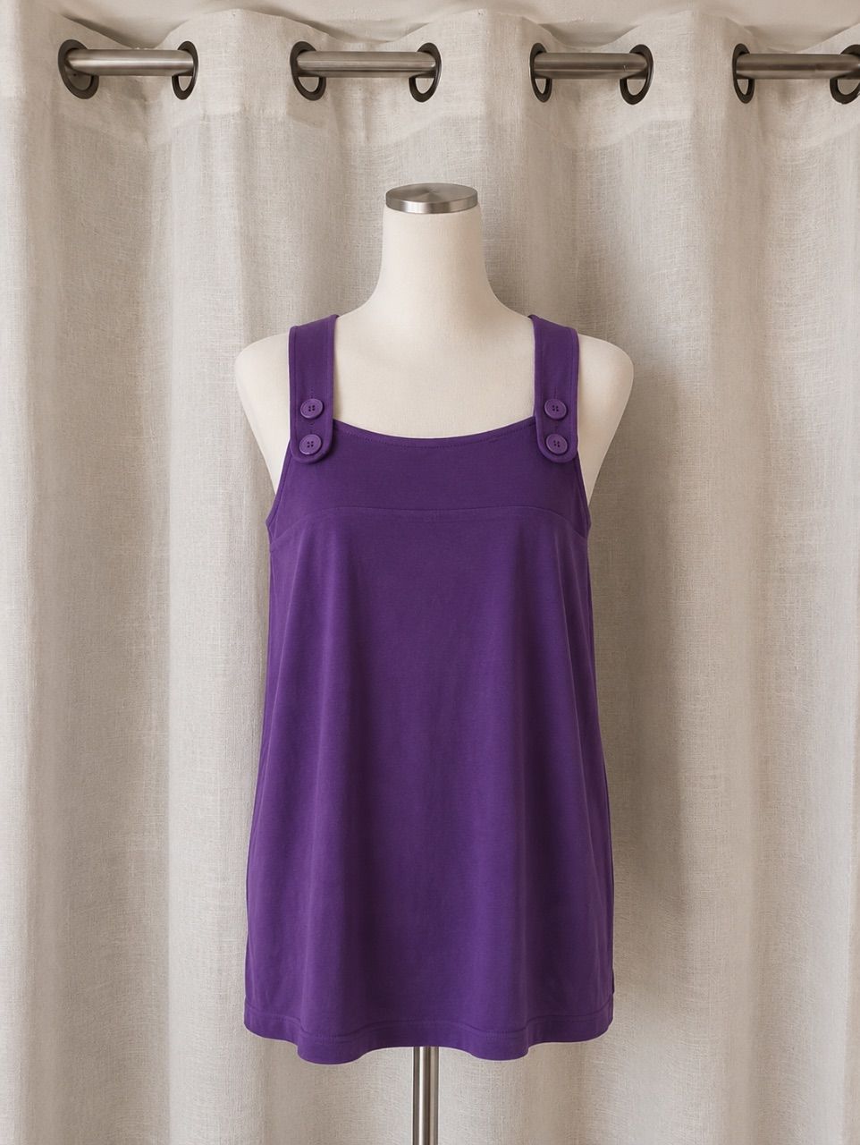 Cecil cecil longshirt / top gr. xl in lila mit knöpfen am träger Size XL