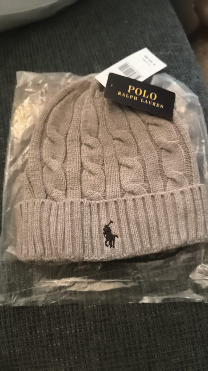 Ralph Lauren Polo Ralph Lauren Strickmütze  Grau Neu mit Etikett