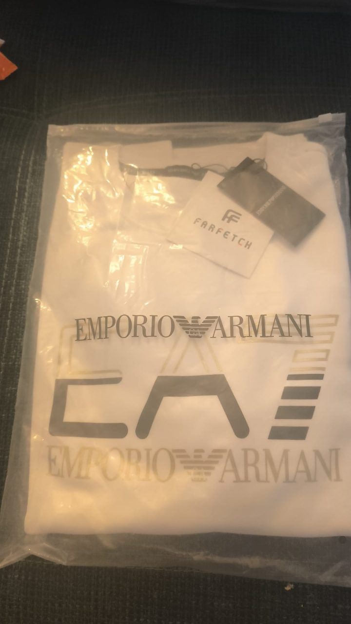  Emporio Armani EA7 Emporio Armani Herren Sweatshirt Weiß Größe XL Neu mit Etikett Size XL