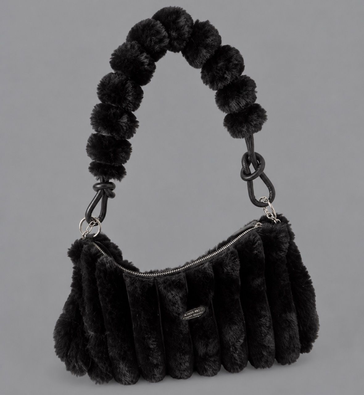 SHEIN  Schwarze Plüsch-Tasche / Schultertasche 🖤