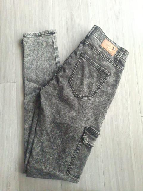 Peace and Love Peace & Love Cargo Jeans Skinny Jeans Bikerhose Acid Wash High Waist 36 #H19 Size S