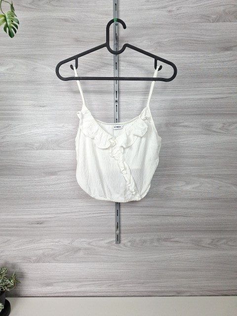 Tally Weijl Tally Weijl Crop Top Spaghettitop Rüschen Crinkle Weiß 36 Size S