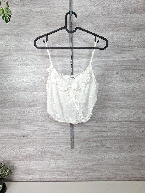 Tally Weijl Tally Weijl Crop Top Spaghettitop Rüschen Crinkle Weiß 36 Size S