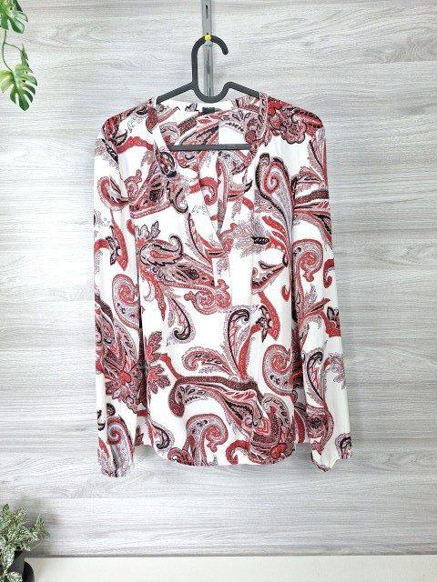 s.oliver s.Oliver Langarmbluse Tunika Paisleymuster Weiß Rot 40 Size L