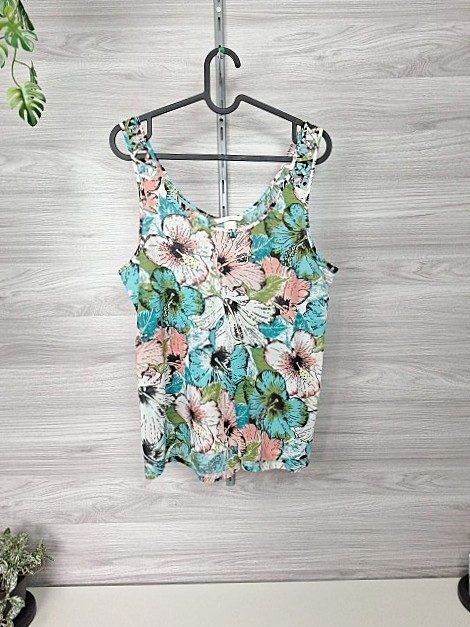 H&M H&M Top Sommertop Tanktop Blumenprint Floral Cut-Out Bunt 36 Size S