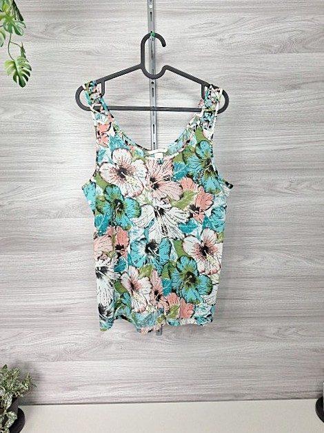 H&M H&M Top Sommertop Tanktop Blumenprint Floral Cut-Out Bunt 36 Size S