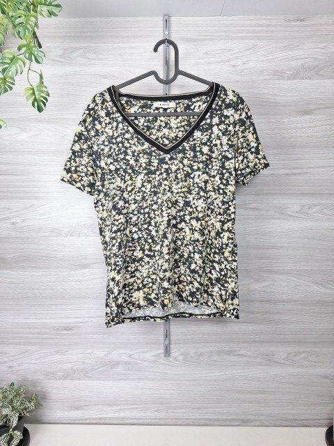 Garcia T-Shirt Shirt Blusenshirt Blumenprint V-Ausschnitt 38