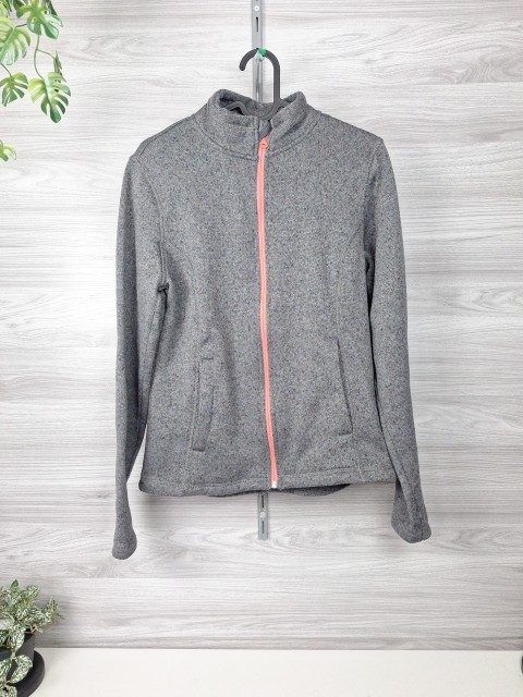 Crivit Strickfleecejacke Fleecejacke Sportjacke Grau Rosa 36/38