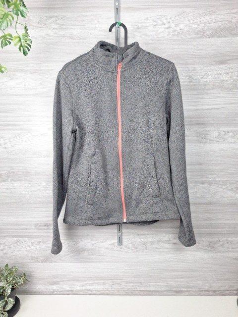 Crivit Strickfleecejacke Fleecejacke Sportjacke Grau Rosa 36/38