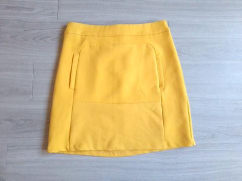 Orsay Orsay Bleistiftrock High Waist Minirock Businessrock Gelb XS 34 Size XS
