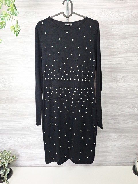 Bodyflirt Bodyflirt Strickkleid Pulloverkleid Winterkleid Nieten Langarm 36/38 Size S