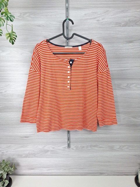 Esprit Esprit Langarmshirt Ringelshirt Henleyshirt Streifenshirt Knopfleiste 7/8 Arm 36 Size S
