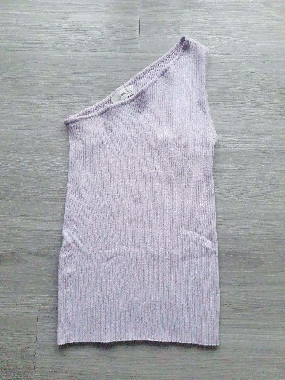Mango Mango One Shoulder Top Rippentop asymmetrisch figurbetont 36 Size S