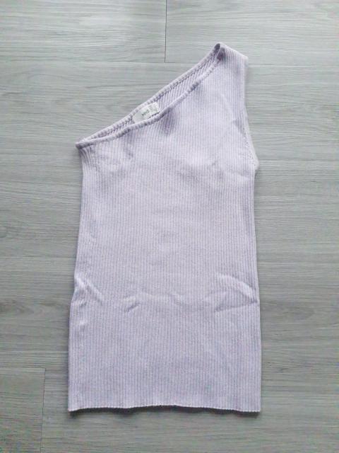 Mango Mango One Shoulder Top Rippentop asymmetrisch figurbetont 36 Size S