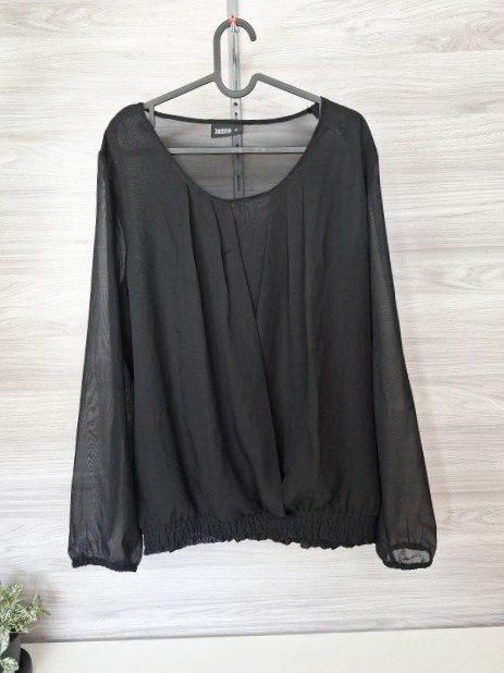 Janina Janina Chiffonbluse Blusenshirt Langarm Transparent Schwarz 46 Size 46
