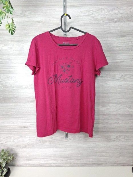 Mustang Mustang T-Shirt Shirt Logo Schriftzug Frontprint Pink 40 Size L