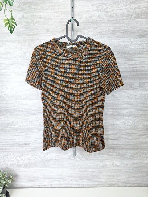 Zara Zara Strickshirt Bouclé Kurzarmshirt Strukturshirt Strickoberteil Damen Pulli 36 Size S