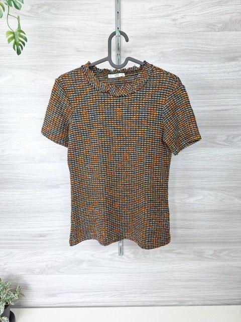 Zara Zara Strickshirt Bouclé Kurzarmshirt Strukturshirt Strickoberteil Damen Pulli 36 Size S