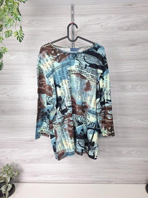 Encadée Langarmshirt Printshirt Tunika Schriftprint 46 Bunt