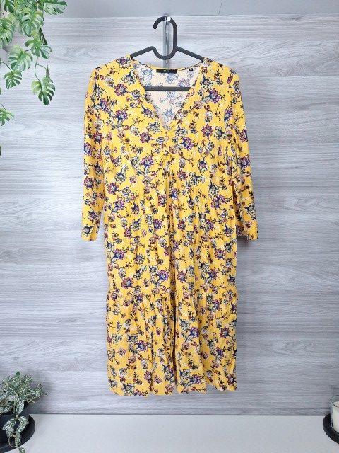 Zero Zero Midikleid Sommerkleid Blumenkleid V-Ausschnitt Volant 34 Size XS