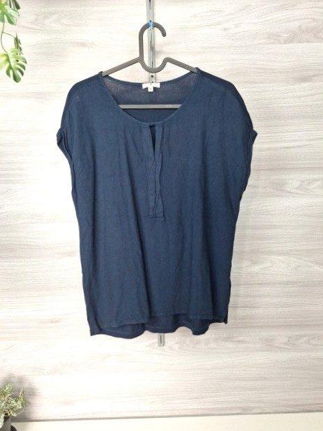Tom Tailor Tom Tailor Blusenshirt Tunika Viskose Kurzarm Schlitzdetail Dunkelblau 38 Size M