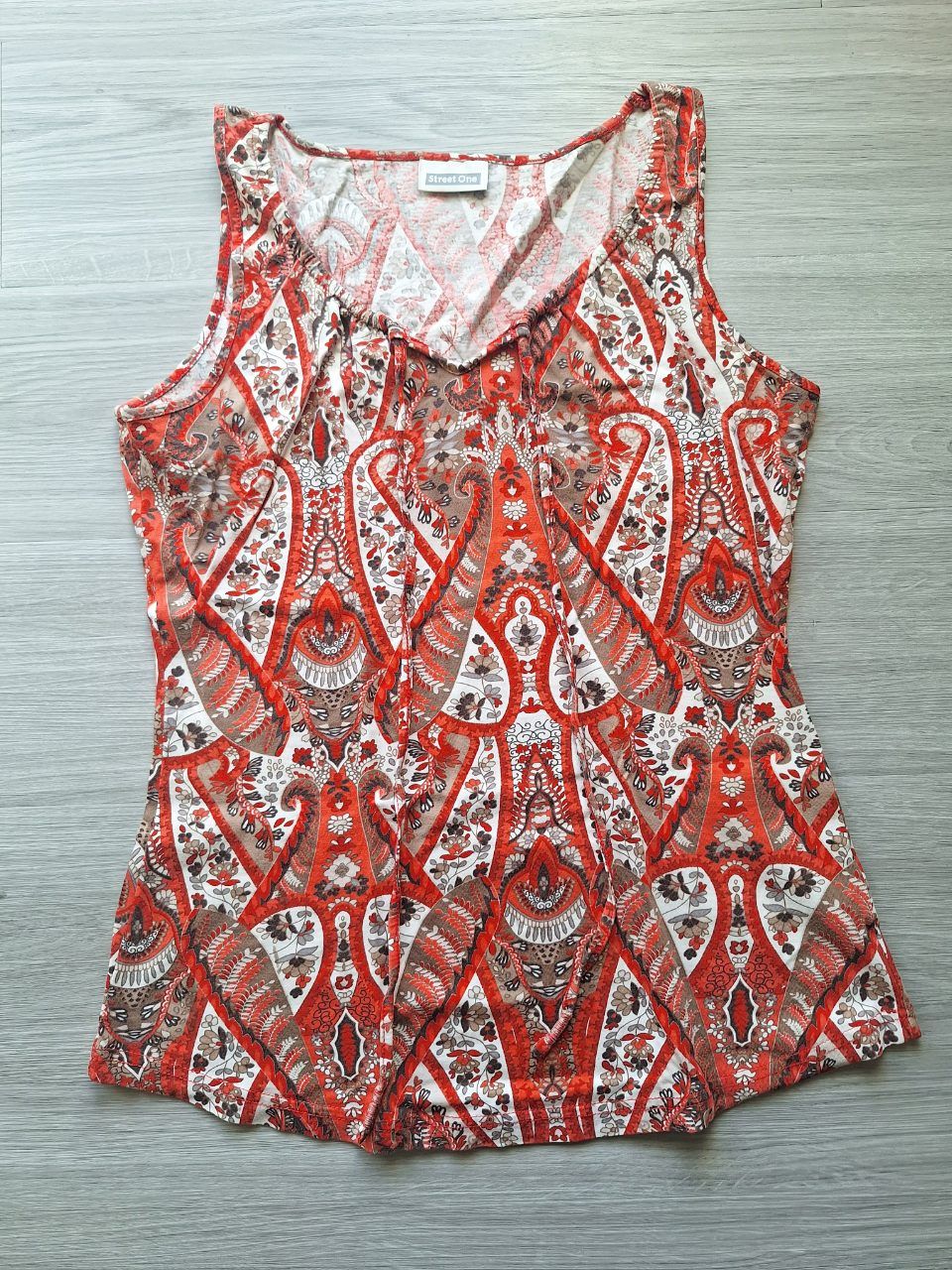 Street One Street One Top Sommertop Paisley V-Ausschnitt Bindeband 36 Size 36