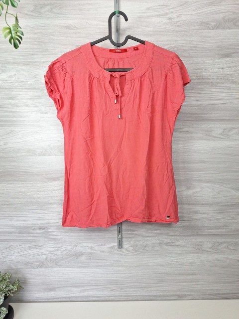 s.Oliver s.Oliver Blusenshirt Kurzarmbluse Bindeband Crinkle 36 Size S