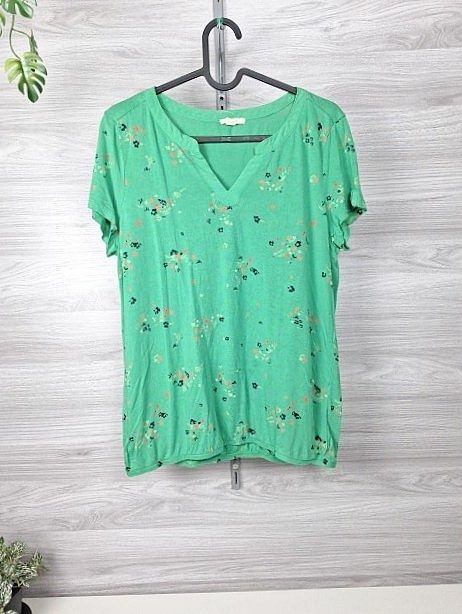 Esprit Esprit Blusenshirt Shirt Sommerbluse Kurzarm Blumenprint V-Ausschnitt 36 Size S