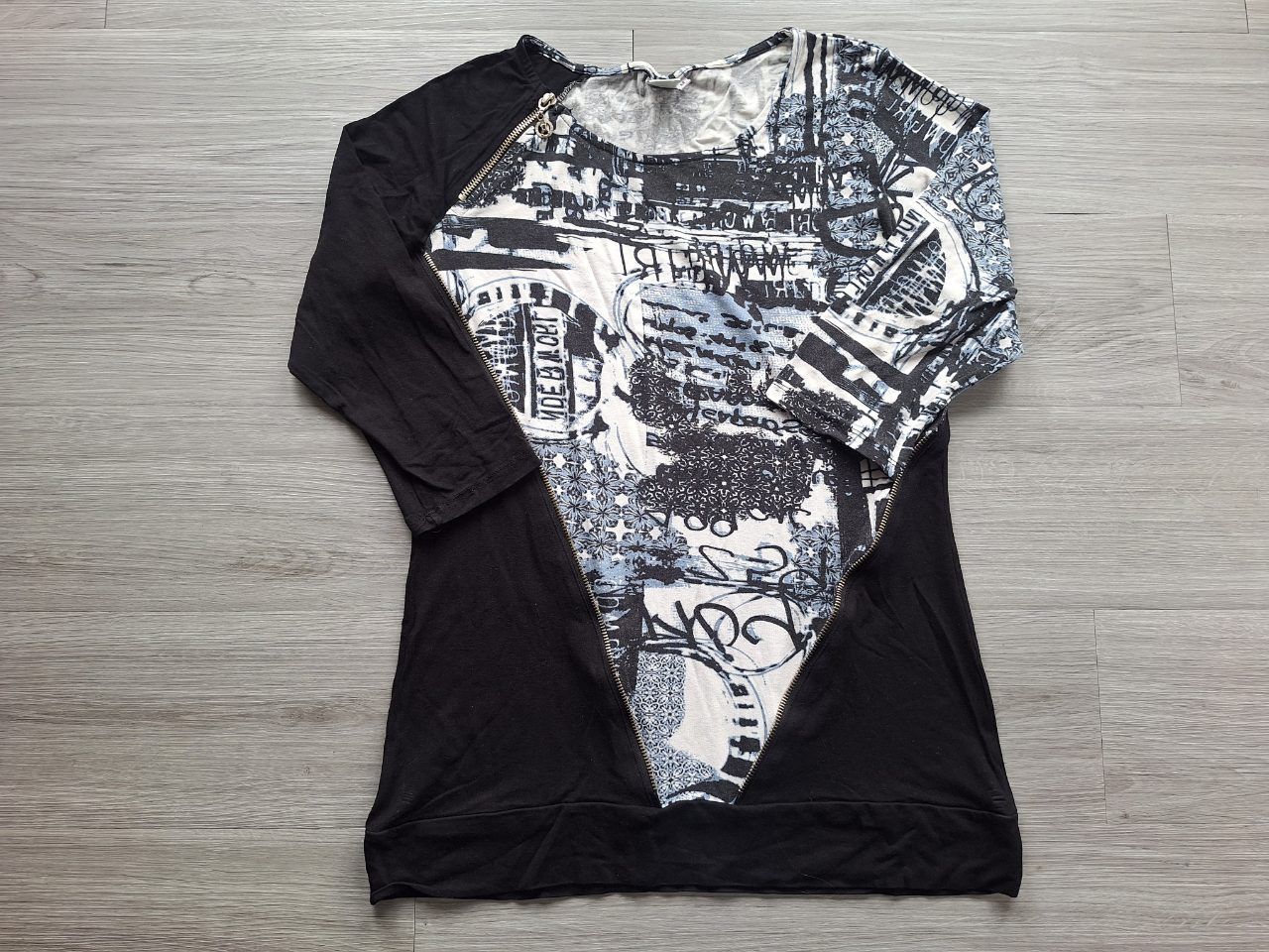 Liberty Liberty Langarmshirt Longsleeve Printshirt 2-in-1 Reißverschluss 38 Size M