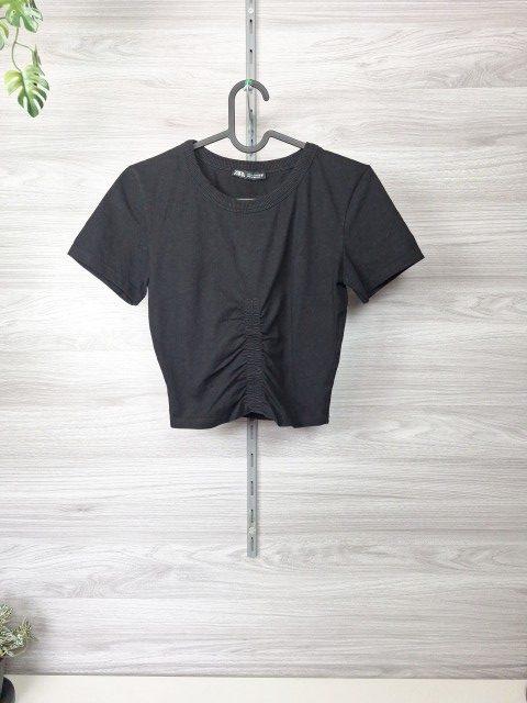Zara Zara Crop Top T-Shirt Raffung Kurzarm 36 Size S