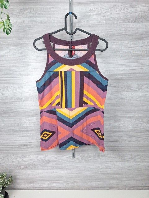 Manguun Trägertop Tanktop Ethno Grafikmuster Lila Bunt 38