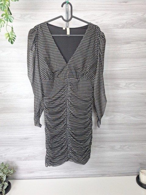 Bodyflirt Bodycon Kleid Minikleid Partykleid Cocktailkleid Raffungen Mesh 36/38