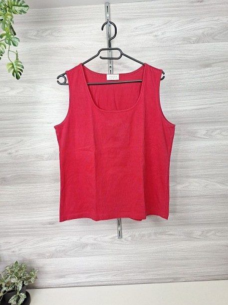 Basler Basler Baumwolltop Tanktop Basic Top Ärmelloses Shirt Rot 38 Size XL