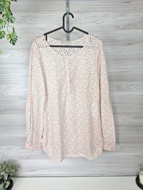 Comma Comma Spitzenbluse Häkelbluse Langarmshirt Spitzenshirt Blusenshirt Tunika 36 Size 36