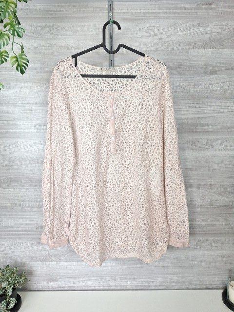 Comma Comma Spitzenbluse Häkelbluse Langarmshirt Spitzenshirt Blusenshirt Tunika 36 Size 36
