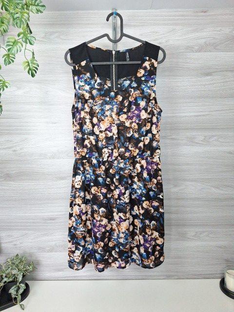 House House Chiffonkleid Sommerkleid Blumenkleid Cocktailkleid Blumenprint 38 Size M