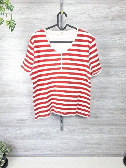 Ohne Marke T-Shirt Ringelshirt Streifenshirt Damenshirt Kurzarmshirt Baumwollshirt Basic 40 Size L