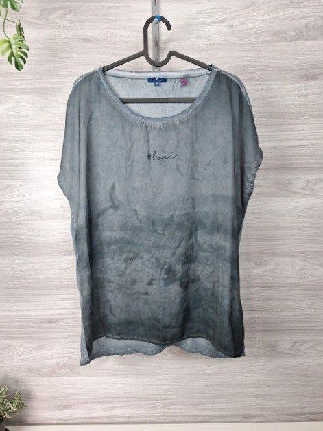 Tom Tailor Blusenshirt Printshirt Farbverlauf Oversize Grau Blau 38