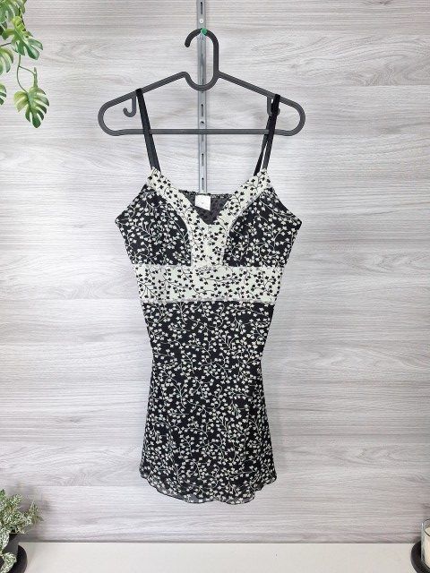Ohne Marke Spaghettikleid Minikleid Trägerkleid Sommerkleid Blumenkleid Floralmuster Gr. 36 Size S