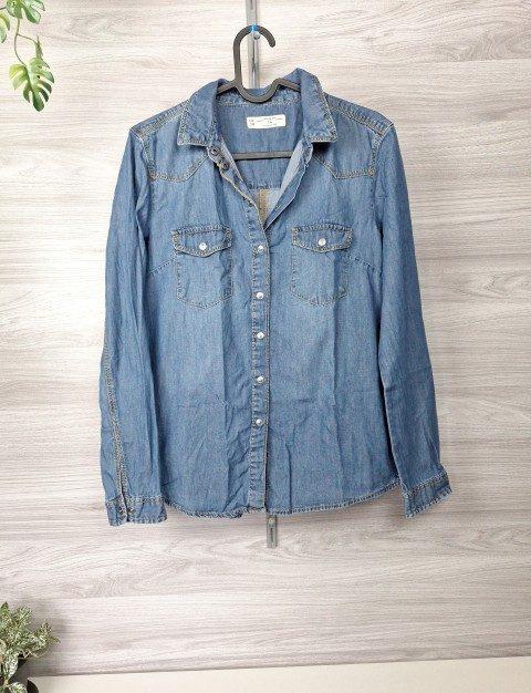 Clockhouse Clockhouse Jeanshemd Denimhemd Hemdbluse Langarm Druckknöpfe Brusttaschen 38 Size M