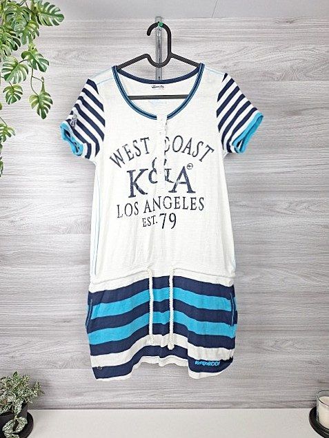 KangaROOS KangaROOS Jerseykleid Shirtkleid Sommerkleid Streifenkleid Printkleid Sport 36 Size S