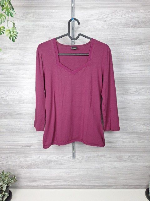 s.Oliver Langarmshirt V-Ausschnitt Basicshirt Beere 38