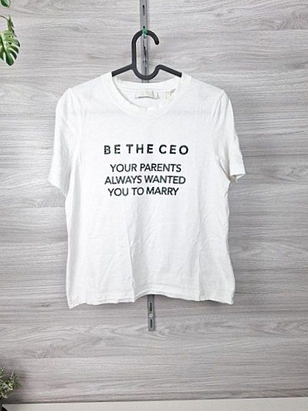 Rich & Royal Rich & Royal T-Shirt Statementshirt Strass Glitzer Weiß 36 Size S