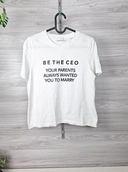 Rich & Royal Rich & Royal T-Shirt Statementshirt Strass Glitzer Weiß 36 Size S