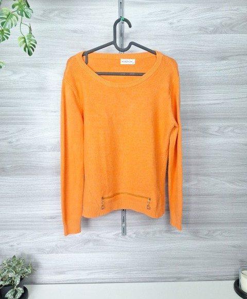 N.Every Day N.Every Day Strickpullover Rundhalspullover Zierreißverschluss Orange 36 Size S