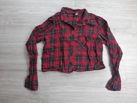 H&M Divided Hemdbluse Karobluse Flanellhemd Tartan Cropped 36 Size S