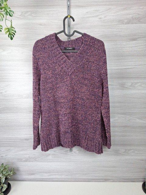 Gollehaug Gollehaug Strickpullover Damenpulli Melange Pullover V-Ausschnitt Langarm Gr 40 Size L