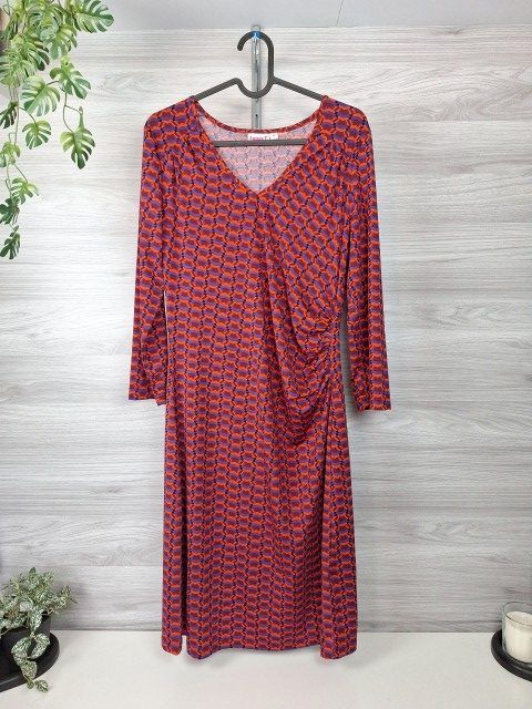 Laura T Laura T Jerseykleid Stretchkleid Etuikleid Midikleid, Raffung Musterkleid Gr. 38 Size M