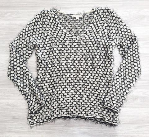Comma Strickpullover Kuschelpullover Flauschpullover Schwarz Weiß 40